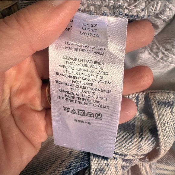 Free People We The Free Downtown High-Rise Striped Denim Cut-Off Shorts Size 27 - Picture 11 of 12